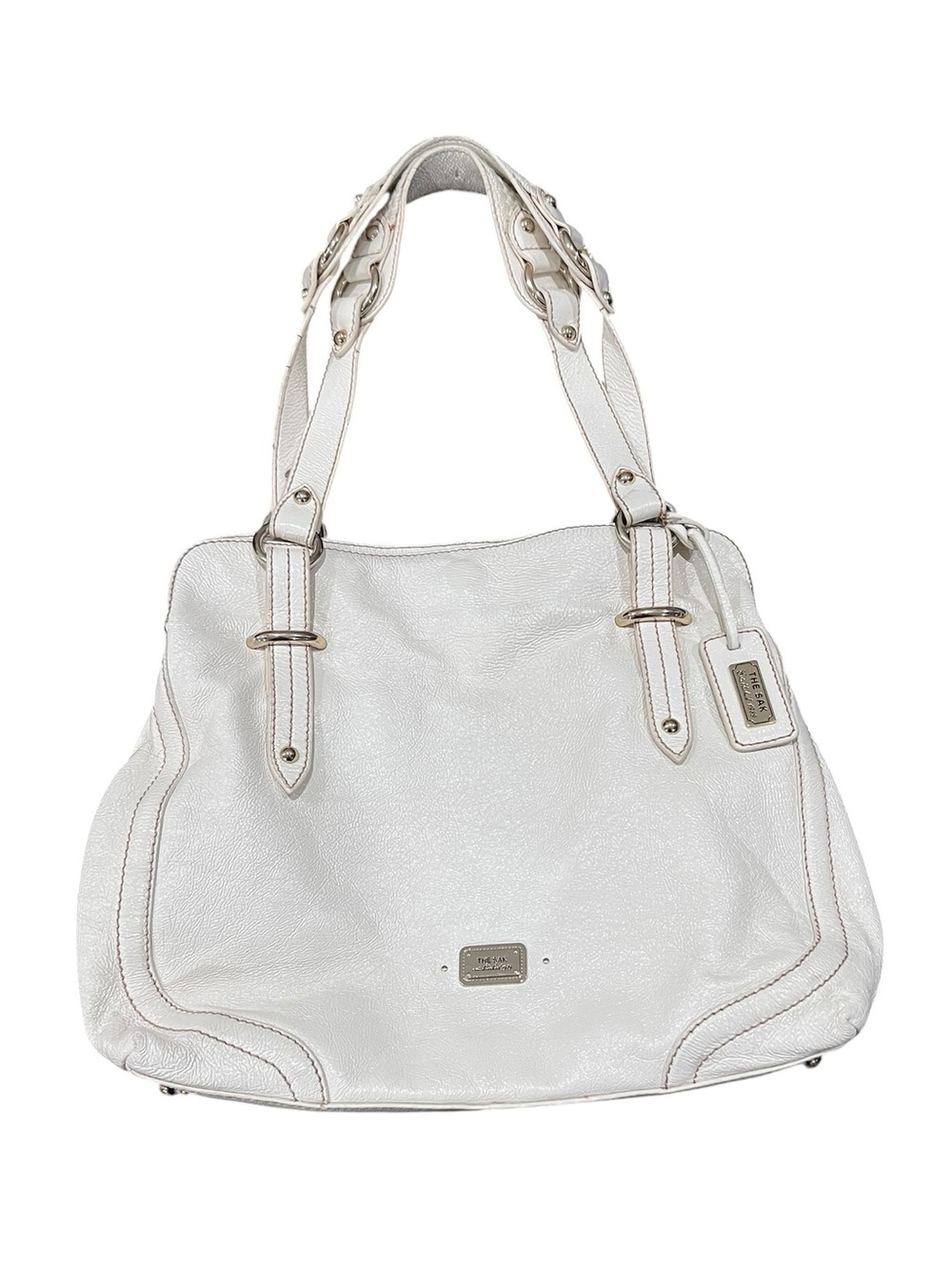 The Sak Shoulder Bag Womens Ivory Pebbled
Leather Satchel Braided Strap - Picture 6 of 13
